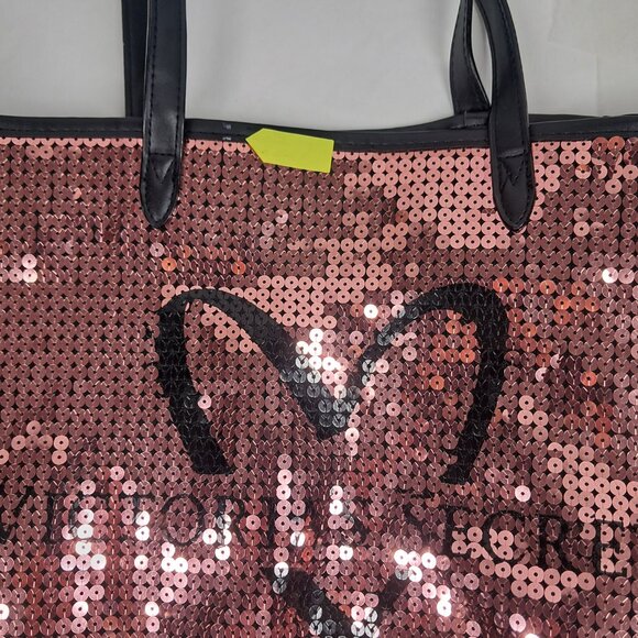 Victoria's Secret Pink Sequin Bling Show Stopper Tote Weekend Bag - Picture 9 of 13